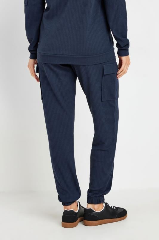 Evans LTS Tall Navy Blue Ribbed Cargo Joggers