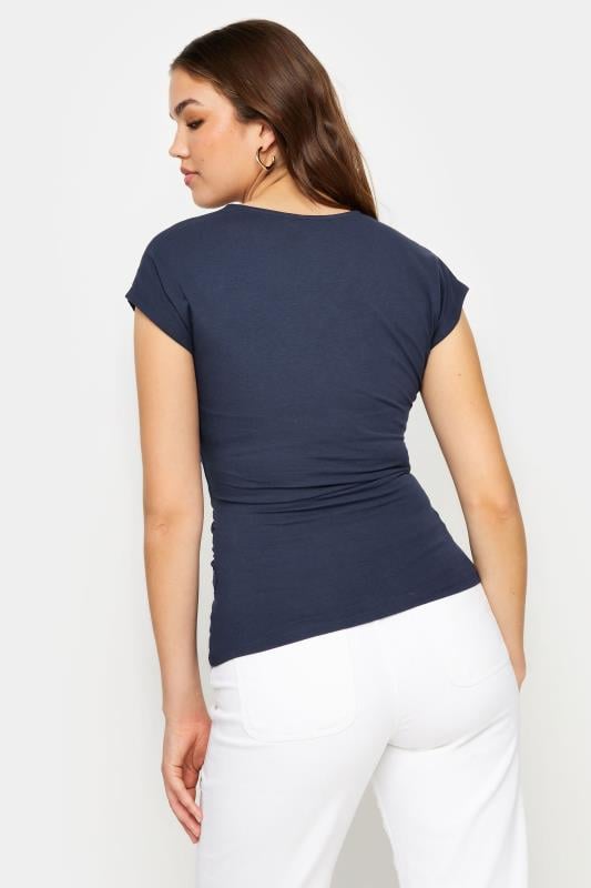 Evans LTS Tall Navy Blue Short Sleeve Wrap Top