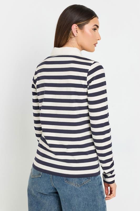 Evans LTS Tall Navy Blue Stripe Placket Polo Top