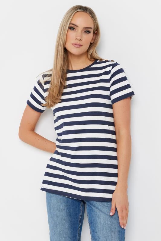 Evans LTS Tall Navy Blue Striped T-shirt