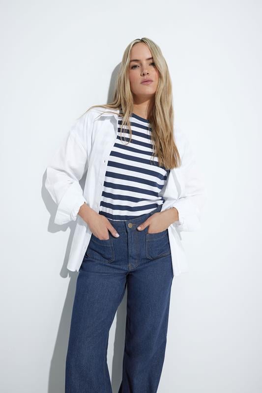 evans LTS Tall Navy Blue Striped T-shirt