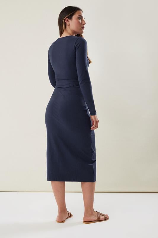 Evans LTS Tall Navy Blue Wrap Midi Dress