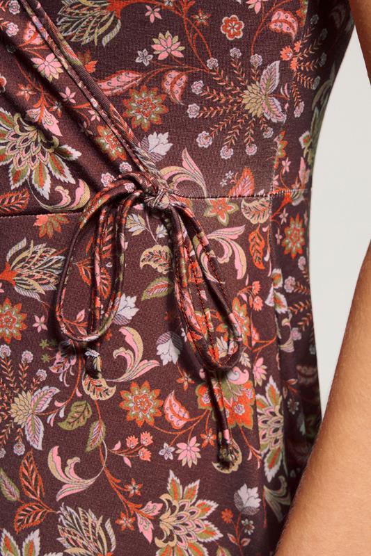 Evans LTS Tall Orange Paisley Wrap Maxi Dress