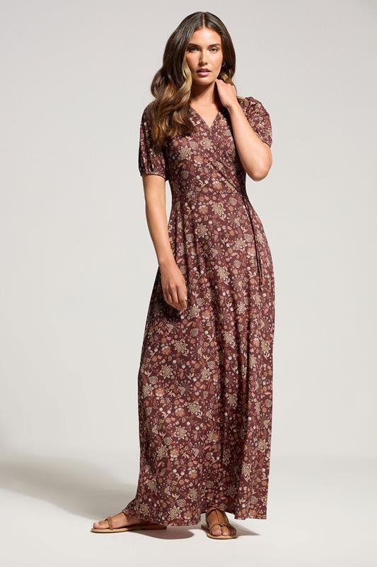 evans LTS Tall Orange Paisley Wrap Maxi Dress
