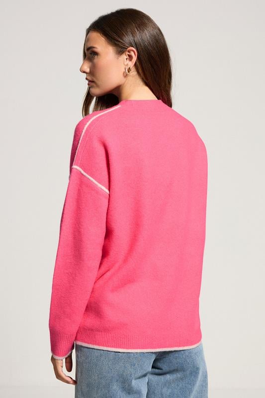 Evans LTS Tall Pink Contrast Piping Jumper