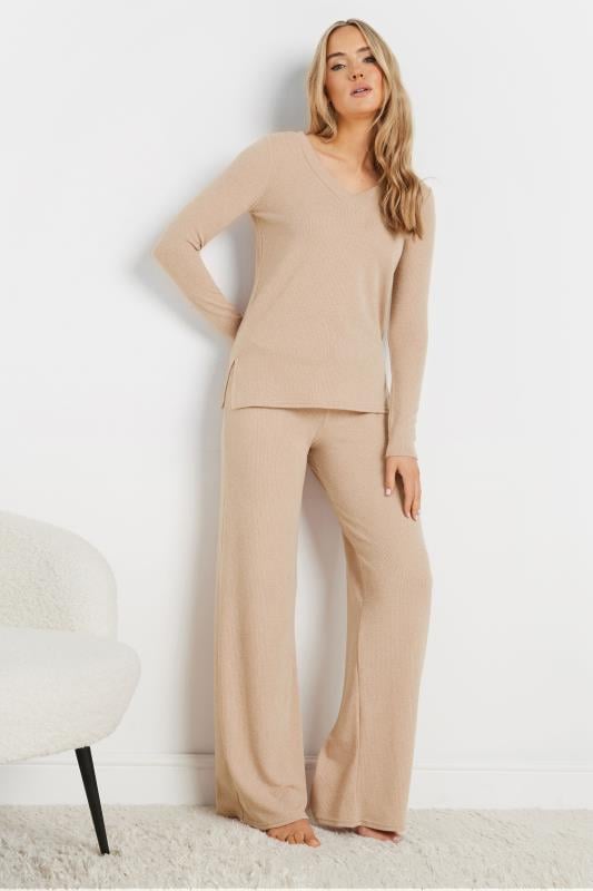 Evans LTS Tall Pink Knitted Wide Leg Trousers