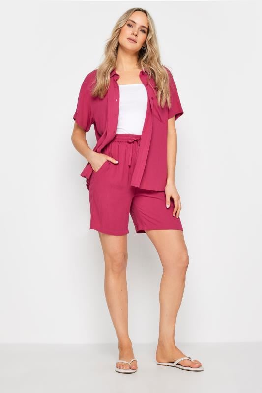 Evans LTS Tall Pink Textured Shorts