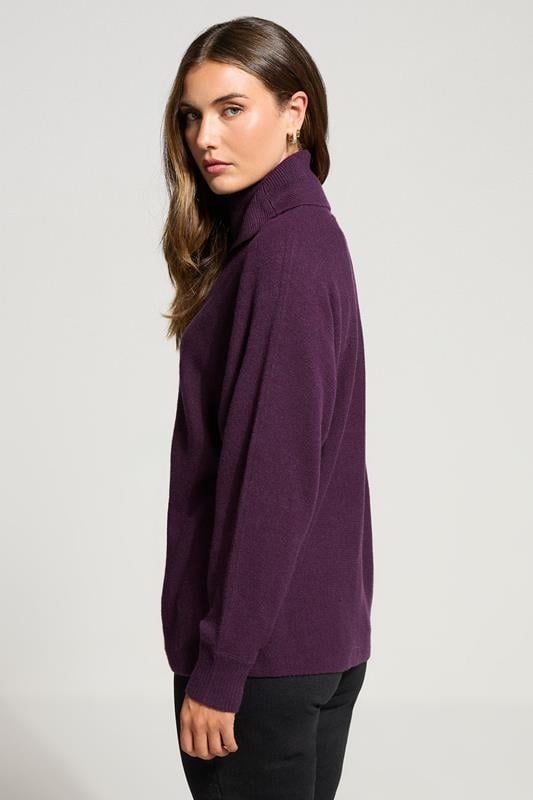 Evans LTS Tall Purple Batwing Roll Neck Jumper