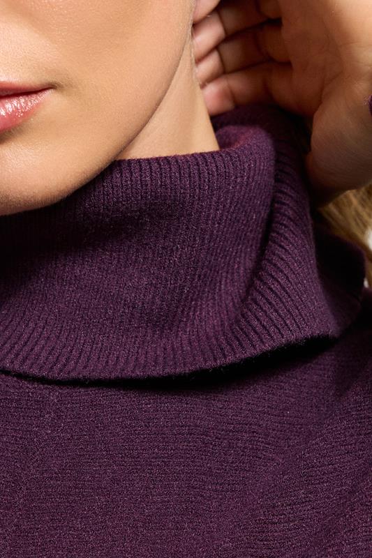 Evans LTS Tall Purple Batwing Roll Neck Jumper