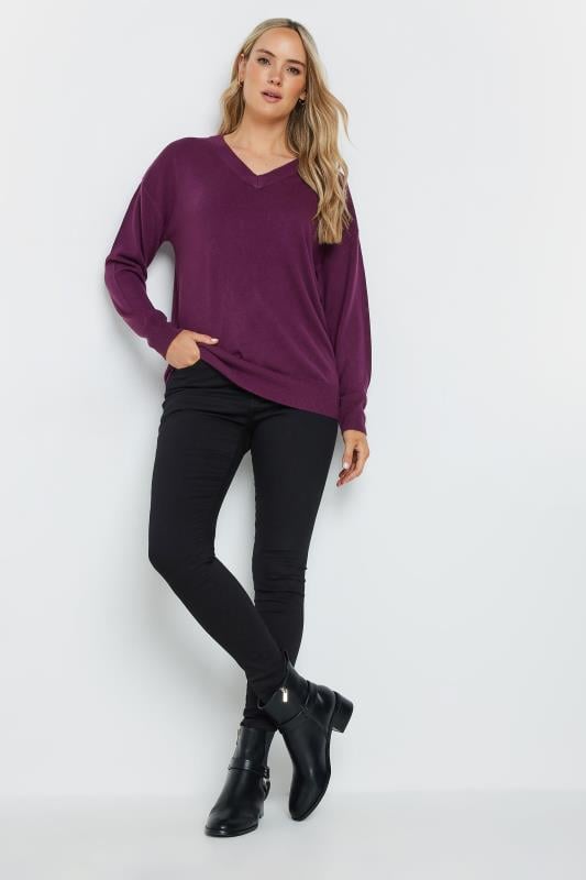 Evans LTS Tall Purple Long Sleeve V-Neck Jumper