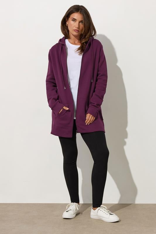 Evans LTS Tall Purple Longline Hoodie