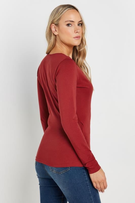 Evans LTS Tall Red Long Sleeve Wrap Top