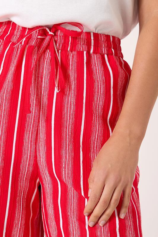 Evans LTS Tall Red Stripe Print Wide Leg Trousers