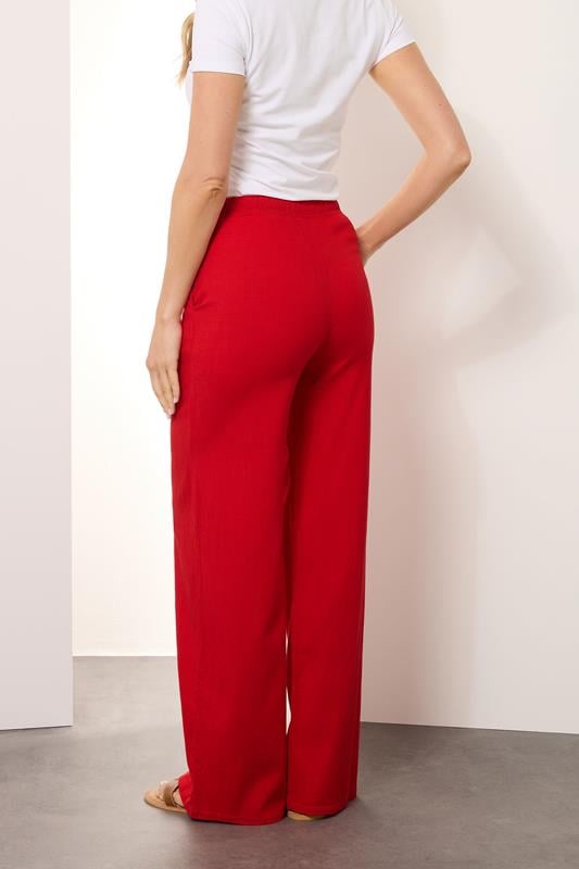 Evans LTS Tall Red Wide Leg Trousers