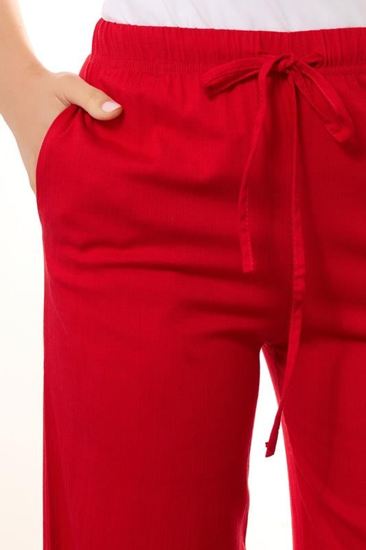 Evans LTS Tall Red Wide Leg Trousers