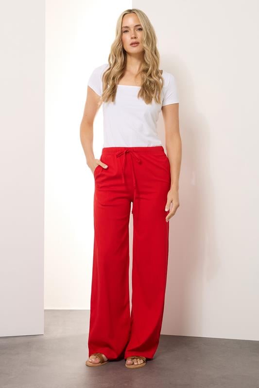 evans LTS Tall Red Wide Leg Trousers