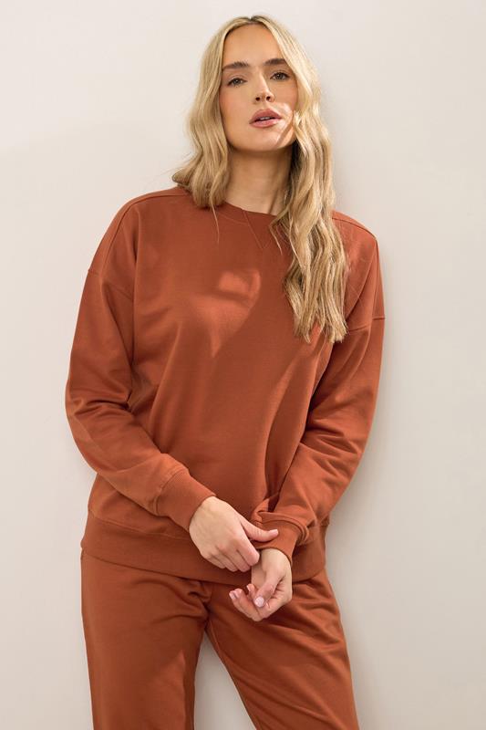 Evans LTS Tall Rust Orange Crew Neck Sweatshirt