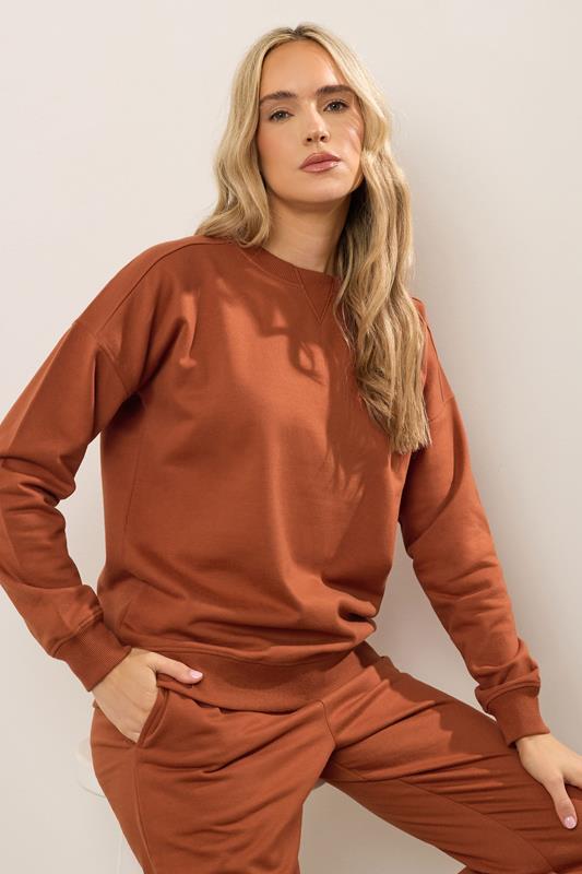evans LTS Tall Rust Orange Crew Neck Sweatshirt