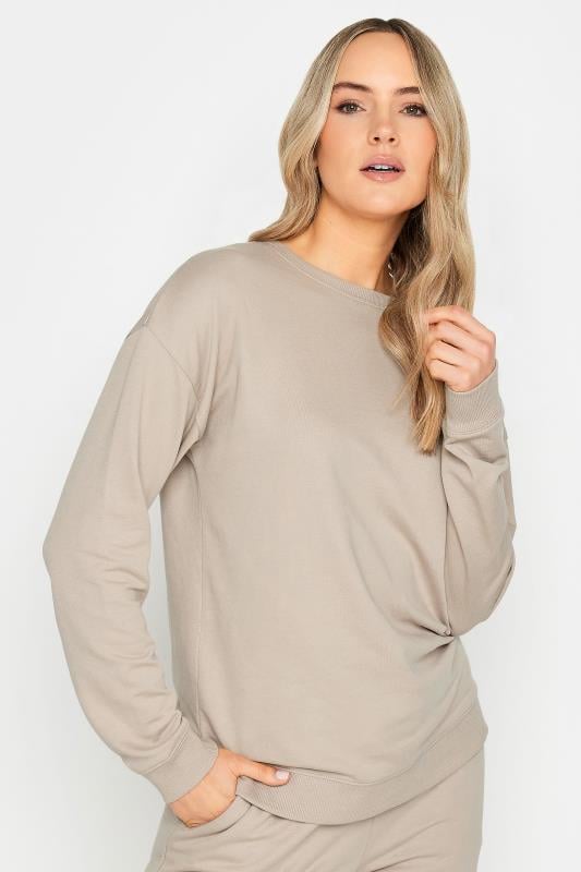 Evans LTS Tall Stone Brown Crew Neck Sweatshirt