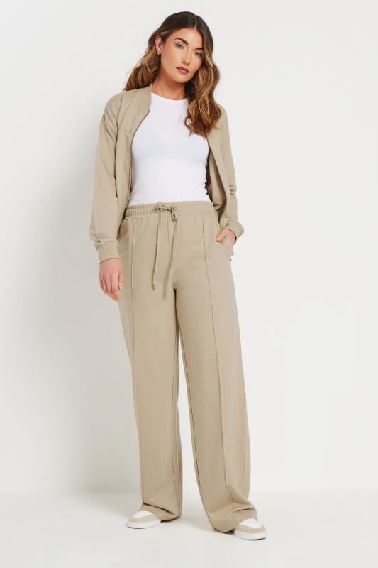 Evans LTS Tall Stone Brown Jersey Bomber Jacket