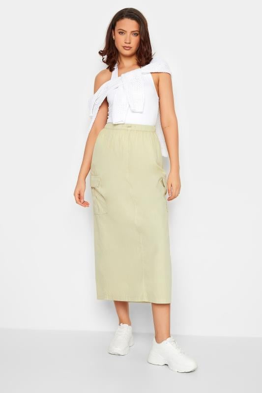 Evans LTS Tall Stone Brown Parachute Maxi Skirt