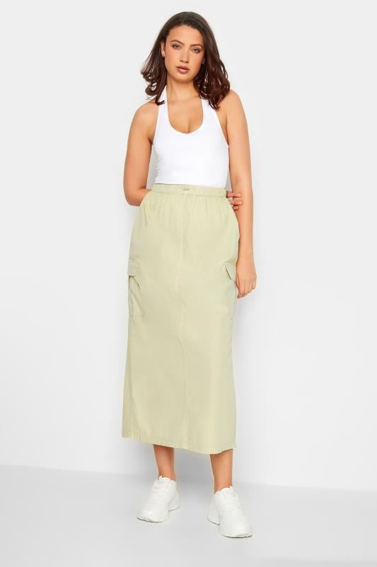 Evans LTS Tall Stone Brown Parachute Maxi Skirt