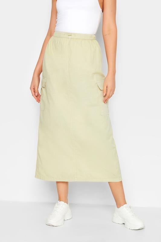 evans LTS Tall Stone Brown Parachute Maxi Skirt