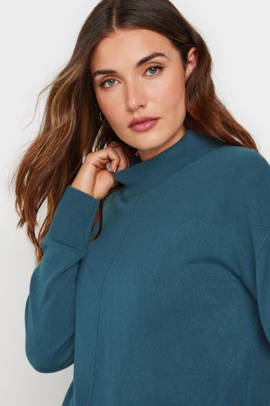Evans LTS Tall Teal Blue Turtle Neck Jumper