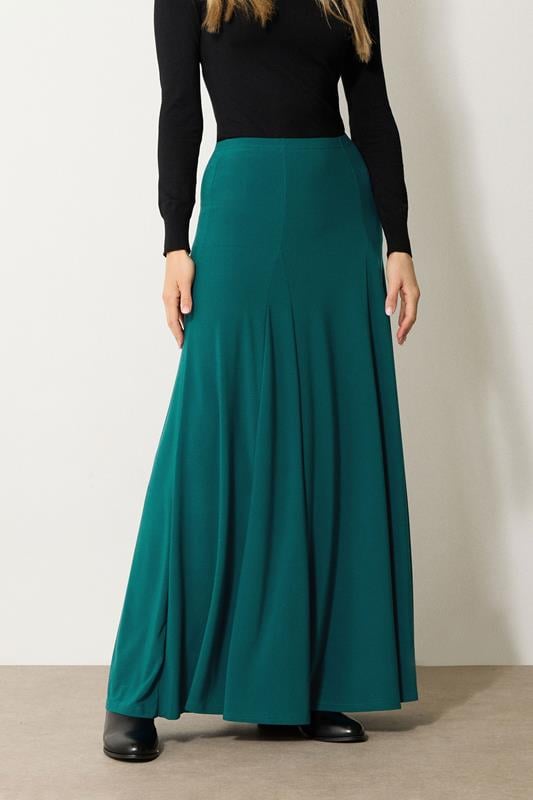 Evans LTS Tall Teal Green Godet Maxi Skirt