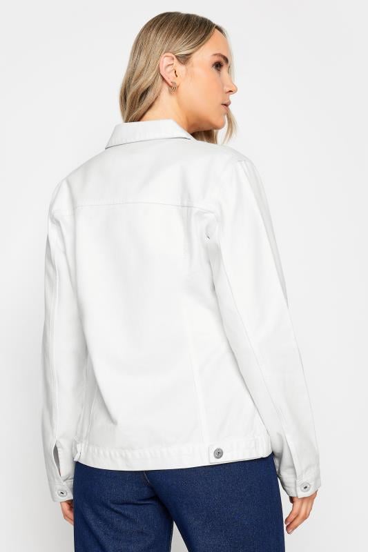 Evans LTS Tall White Denim Button Through Jacket