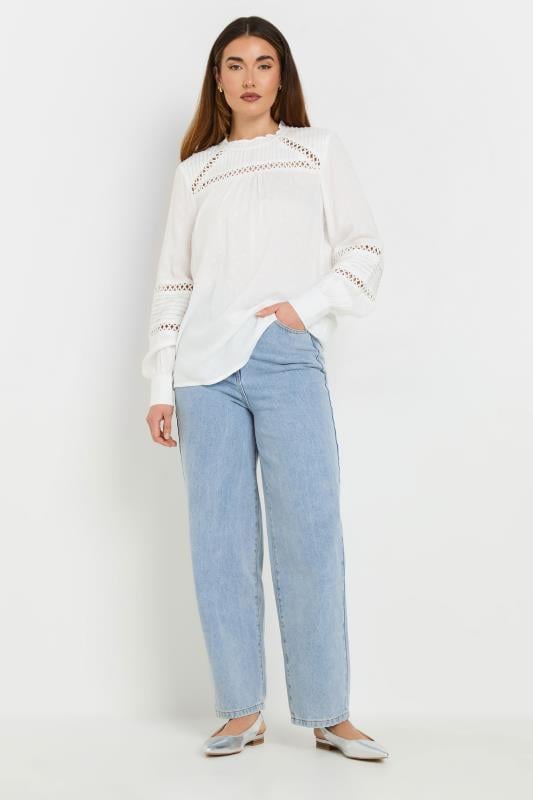 Evans LTS Tall White Ladder Trim Shirt