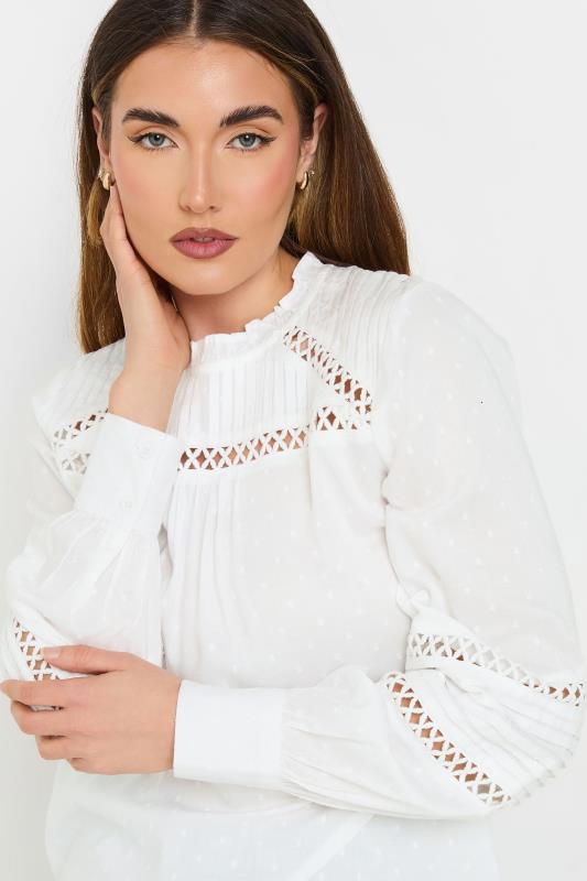 Evans LTS Tall White Ladder Trim Shirt