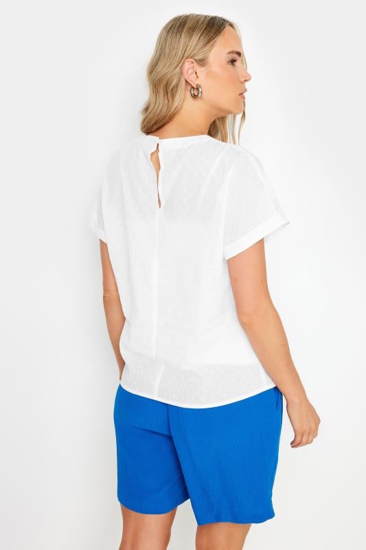 Evans LTS Tall White Short Sleeve Dobby Top