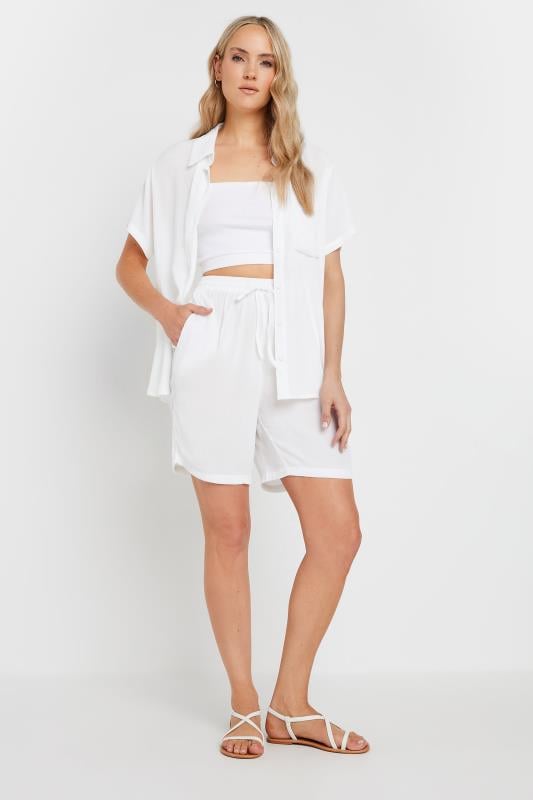 Evans LTS Tall White Textured Shorts