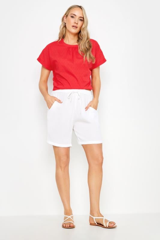 Evans LTS Tall White Textured Shorts