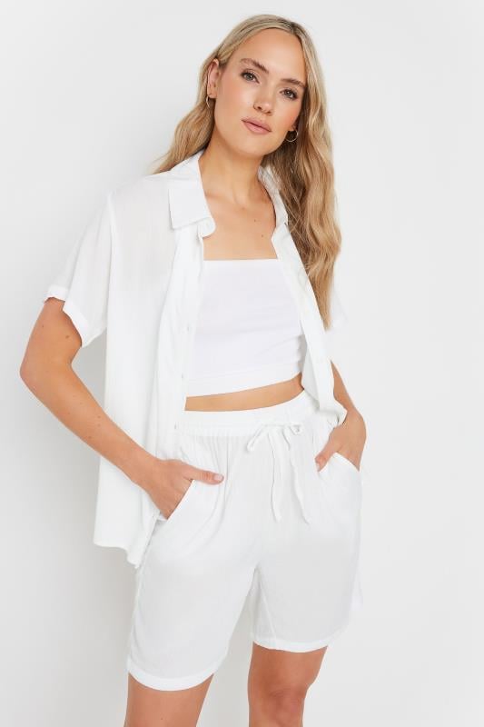 evans LTS Tall White Textured Shorts