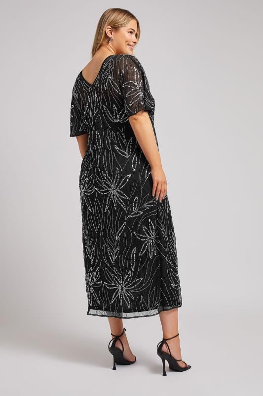 Evans LUXE Curve Black Embellished Wrap Maxi Dress