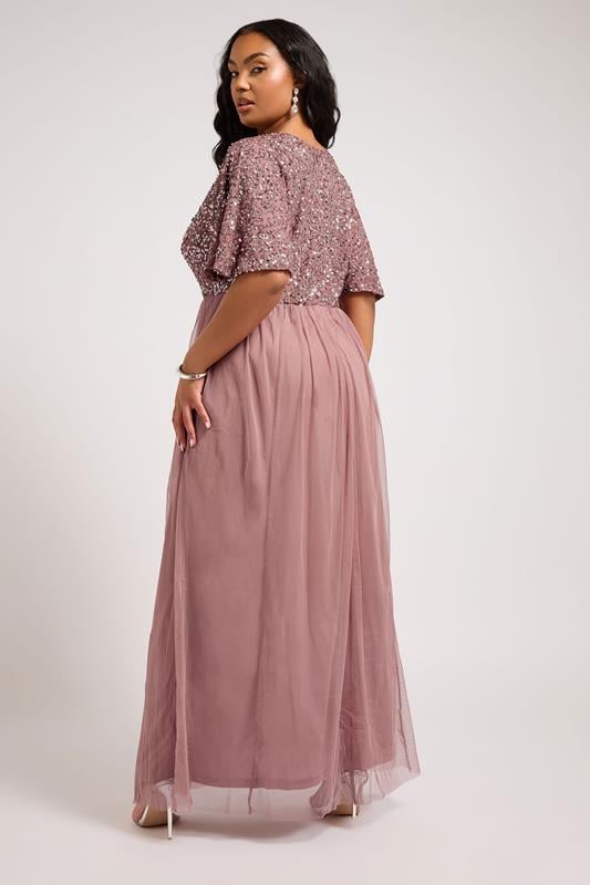 Evans LUXE Curve Pink Embellished Maxi Dress