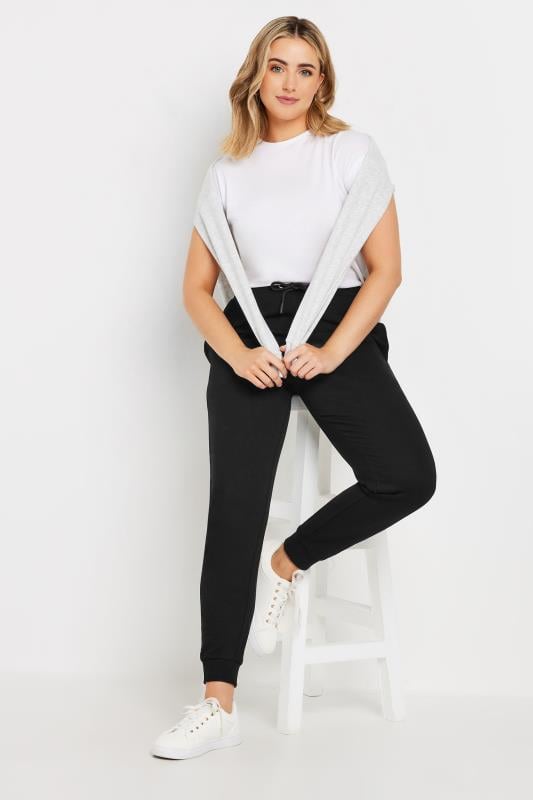 Evans M&Co 2 Pack Black Cuffed Drawstring Joggers