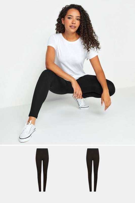evans M&Co 2 PACK Black Stretch Cotton Leggings