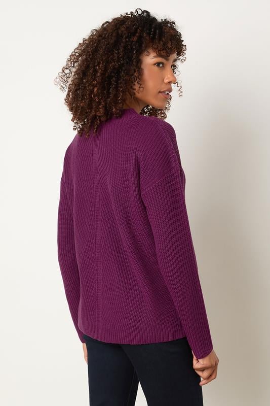 Evans M&Co Berry Purple Funnel Neck Knitted Jumper