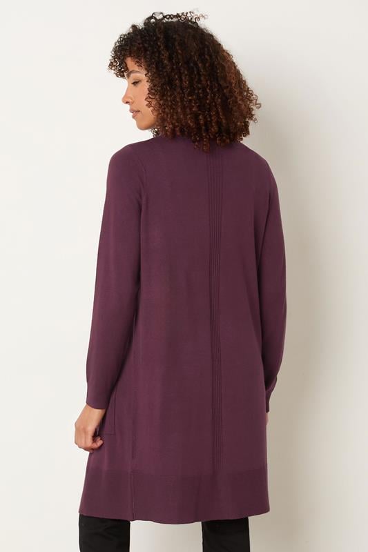 Evans M&Co Berry Purple Longline Cardigan