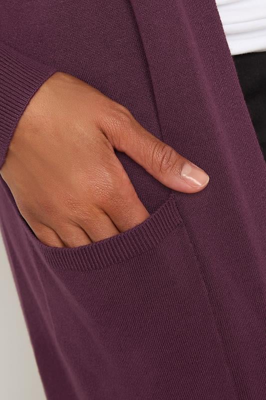 Evans M&Co Berry Purple Longline Cardigan