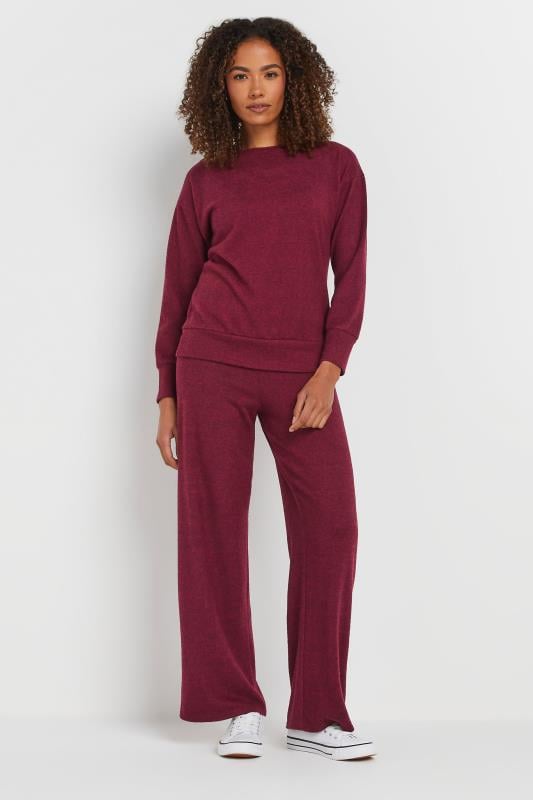 Evans M&Co Berry Red Long Sleeve Lounge Top