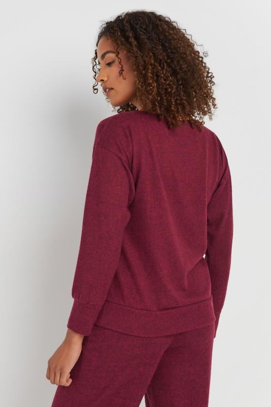 Evans M&Co Berry Red Long Sleeve Lounge Top