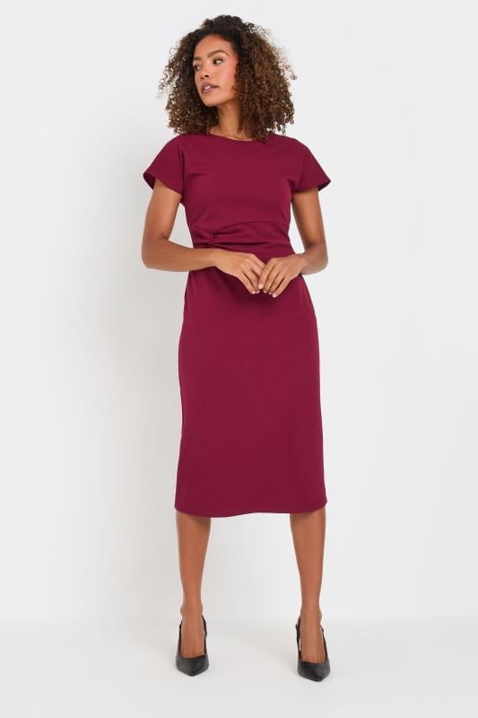 evans M&Co Berry Red Twist Side Dress