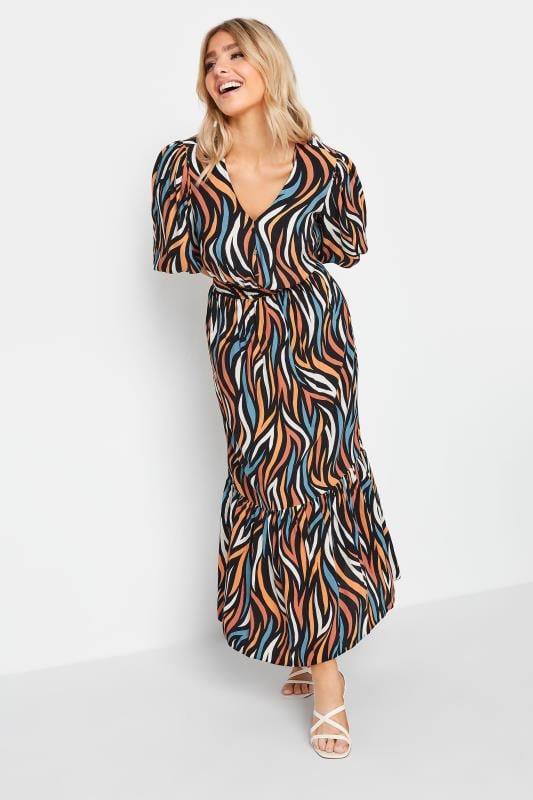 evans M&Co Black Abstract Print Maxi Dress