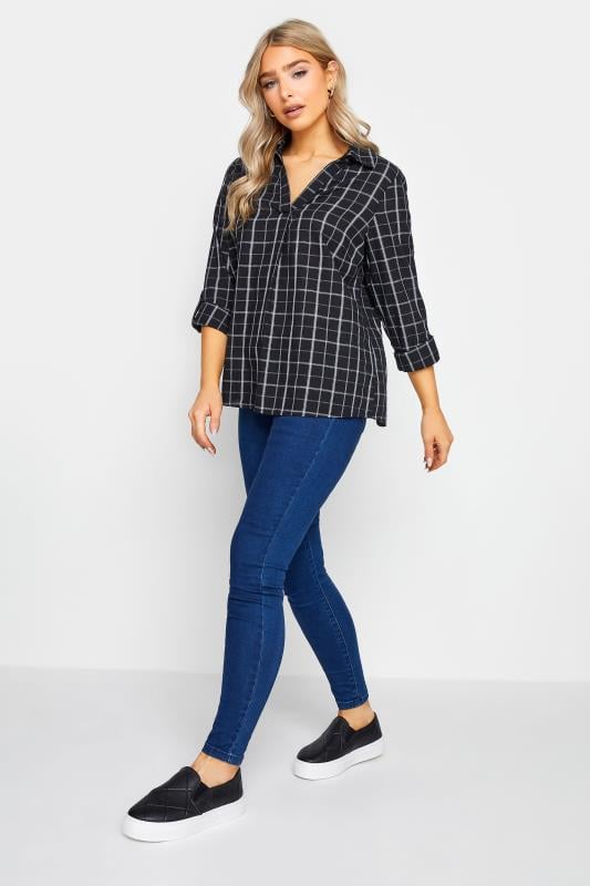 Evans M&Co Black Check Print Overhead Shirt