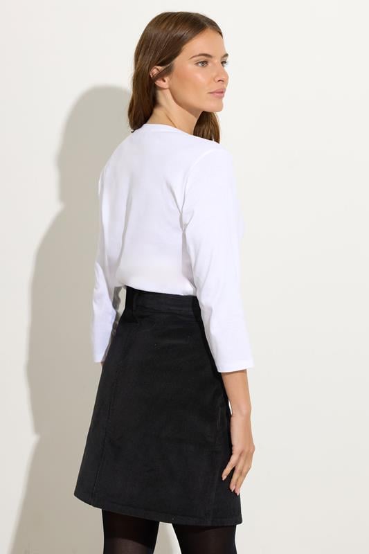 Evans M&Co Black Cord Midi A-Line Skirt