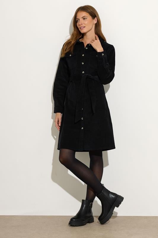 Evans M&Co Black Cord Shirt Dress